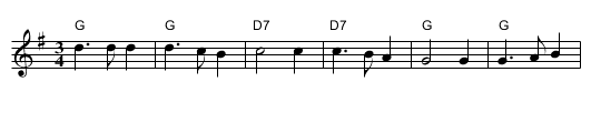 Widele, wedele - staff notation