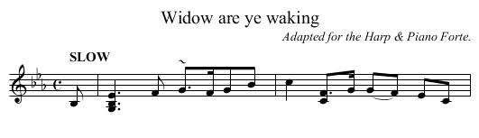 Widow are ye waking - staff notation