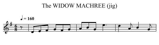 WIDOW MACHREE (jig), The - staff notation
