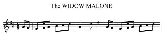 WIDOW MALONE, The - staff notation