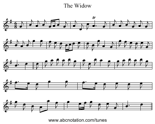 Widow, The - staff notation