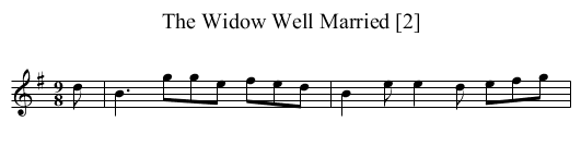 Widow Well Married [2], The - staff notation