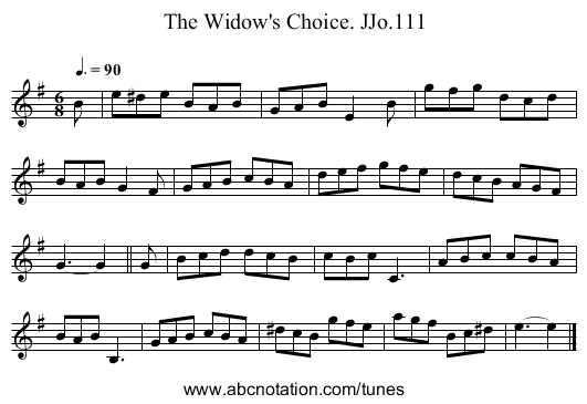 Widow's Choice. JJo.111, The - staff notation