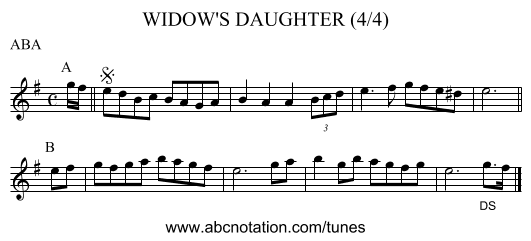 WIDOW'S DAUGHTER (4/4) - staff notation