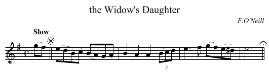 Widow's Daughter, the  - staff notation