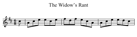 Widow’s Rant, The - staff notation