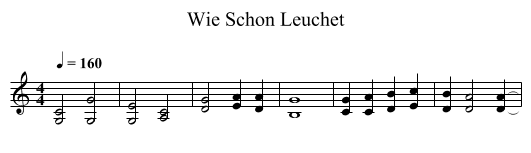 Wie Schon Leuchet - staff notation