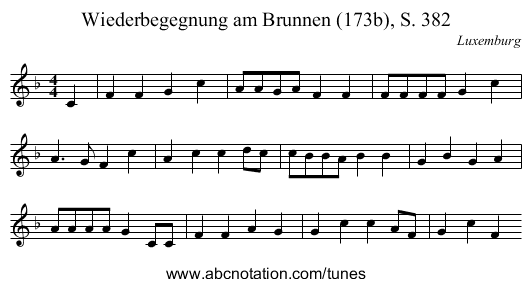 Wiederbegegnung am Brunnen (173b), S. 382 - staff notation