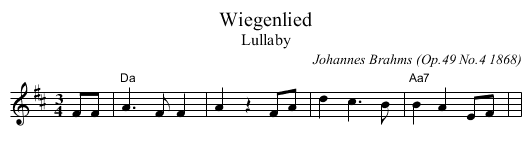 Wiegenlied - staff notation