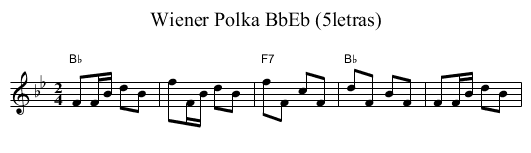 Wiener Polka BbEb (5letras) - staff notation