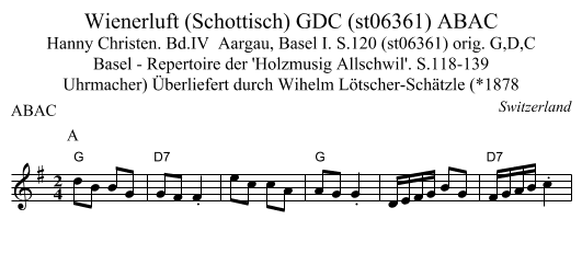Wienerluft (Schottisch) GDC (st06361) ABAC - staff notation