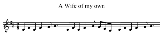 Wife of my own, A - staff notation
