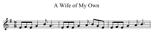 Wife of My Own, A - staff notation