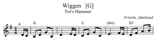 Wiggen   [G] - staff notation
