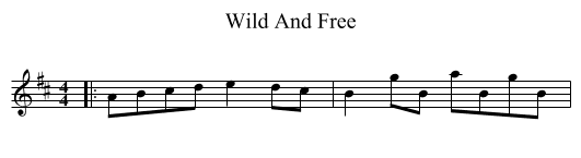 Wild And Free - staff notation