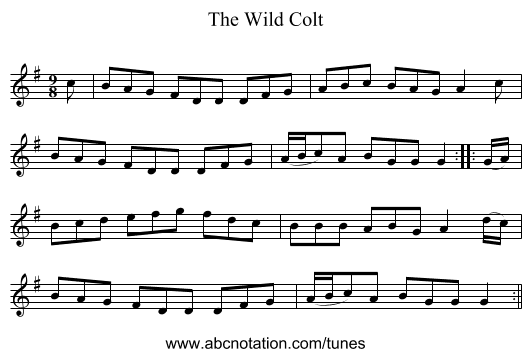 Wild Colt, The - staff notation