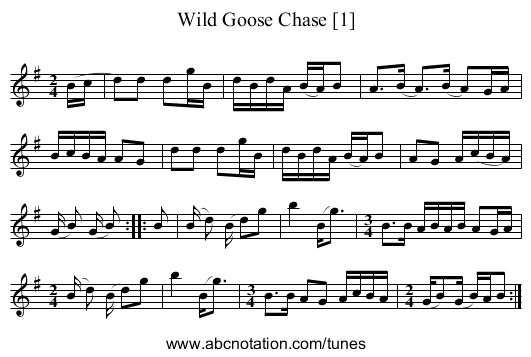 Wild Goose Chase [1] - staff notation