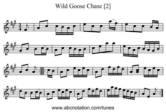 Wild Goose Chase [2] - staff notation