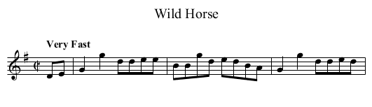 Wild Horse - staff notation