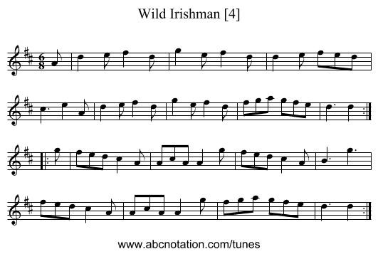 Wild Irishman [4] - staff notation