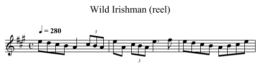 Wild Irishman (reel) - staff notation
