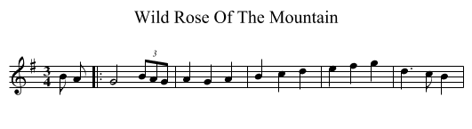 Wild Rose Of The Mountain - staff notation