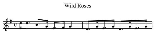 Wild Roses - staff notation