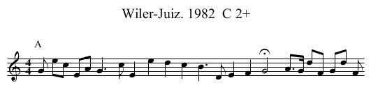 Wiler-Juiz. 1982  C 2+ - staff notation