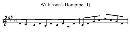 Wilkinson's Hornpipe [1] - staff notation