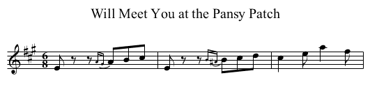 Will Meet You at the Pansy Patch - staff notation