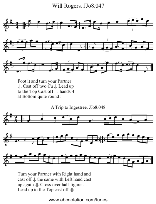 Will Rogers. JJo8.047 - staff notation