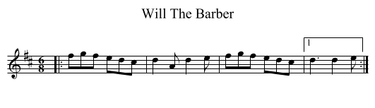 Will The Barber - staff notation