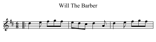 Will The Barber - staff notation