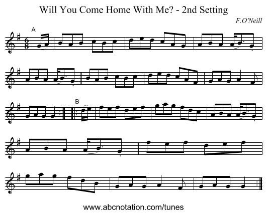 Will You Come Home With Me? - 2nd Setting - staff notation