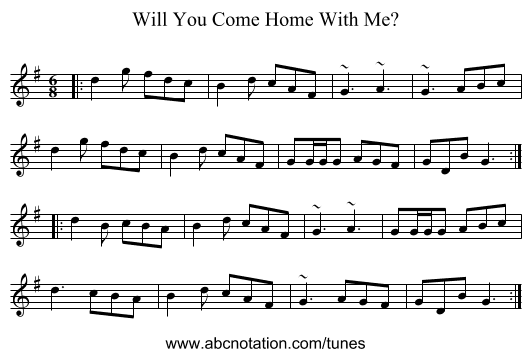 Will You Come Home With Me? - staff notation