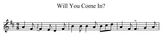 Will You Come In? - staff notation