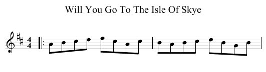 Will You Go To The Isle Of Skye - staff notation