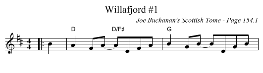 Willafjord #1 - staff notation