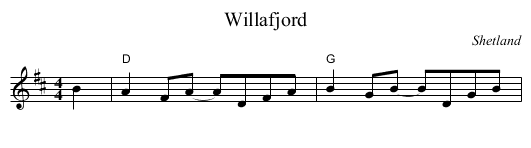 Willafjord - staff notation