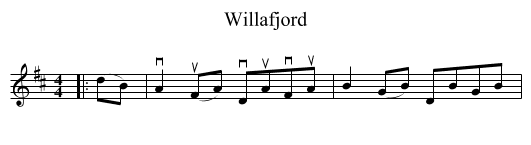 Willafjord - staff notation