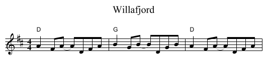 Willafjord - staff notation