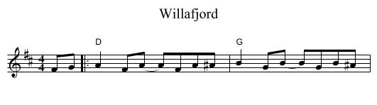 Willafjord - staff notation