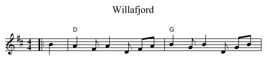 Willafjord - staff notation