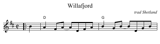 Willafjord - staff notation