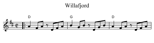 Willafjord - staff notation