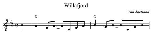 Willafjord - staff notation