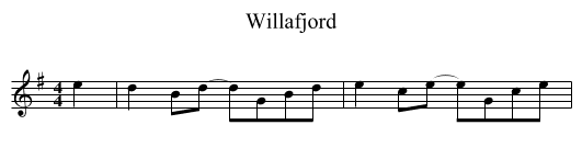 Willafjord - staff notation