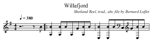Willafjord - staff notation