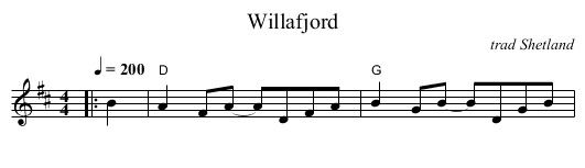 Willafjord - staff notation
