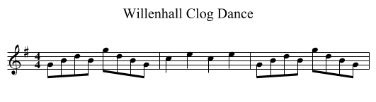 Willenhall Clog Dance - staff notation